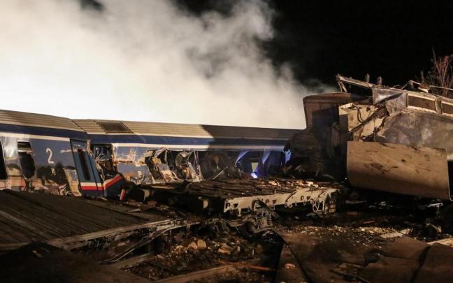 Imagen de uno de los convoys tras el accidente.