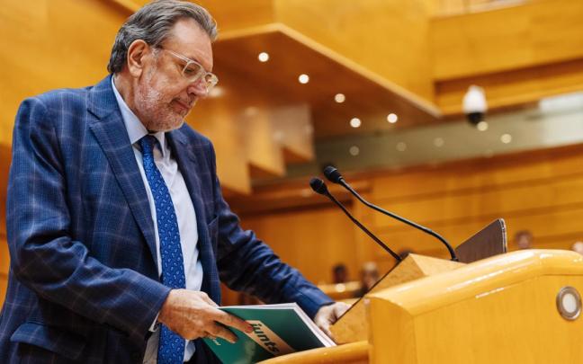El portavoz de Junts en el Senado, Josep Lluís Cleries, durante una sesión plenaria El portavoz de Junts en el Senado, Josep Lluís Cleries, durante una sesión plenaria