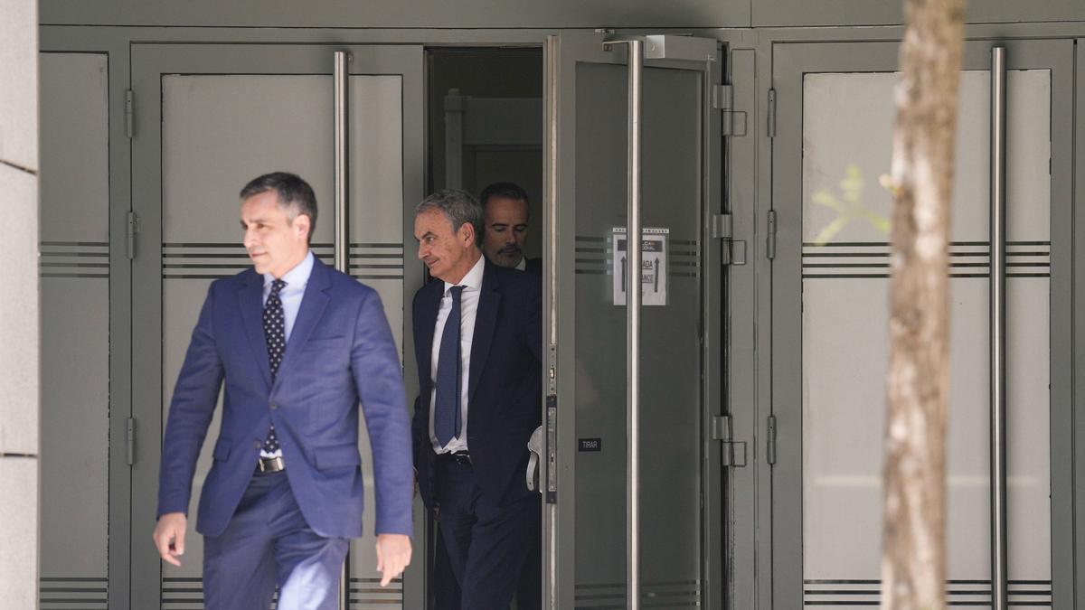 José Luis Rodríguez Zapaero sale de la Audiencia Nacional tras delcarar por el caso Plus Ultra