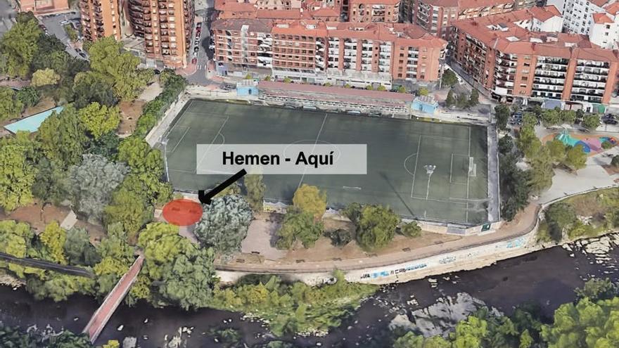 Zona del parque Soloarte donde ha empezado a instalarse la nueva cubierta