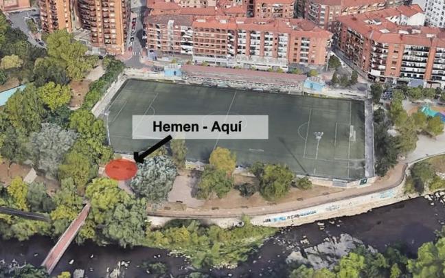 Zona del parque Soloarte donde ha empezado a instalarse la nueva cubierta