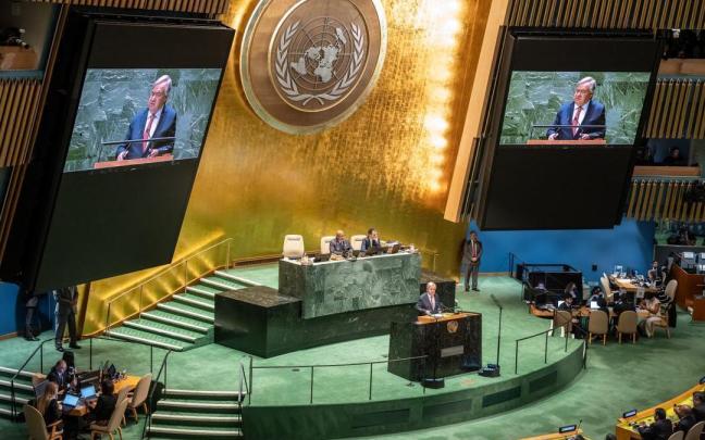 Antonio Guterres interviene ante la Asamblea de la ONU. Antonio Guterres interviene ante la Asamblea de la ONU.