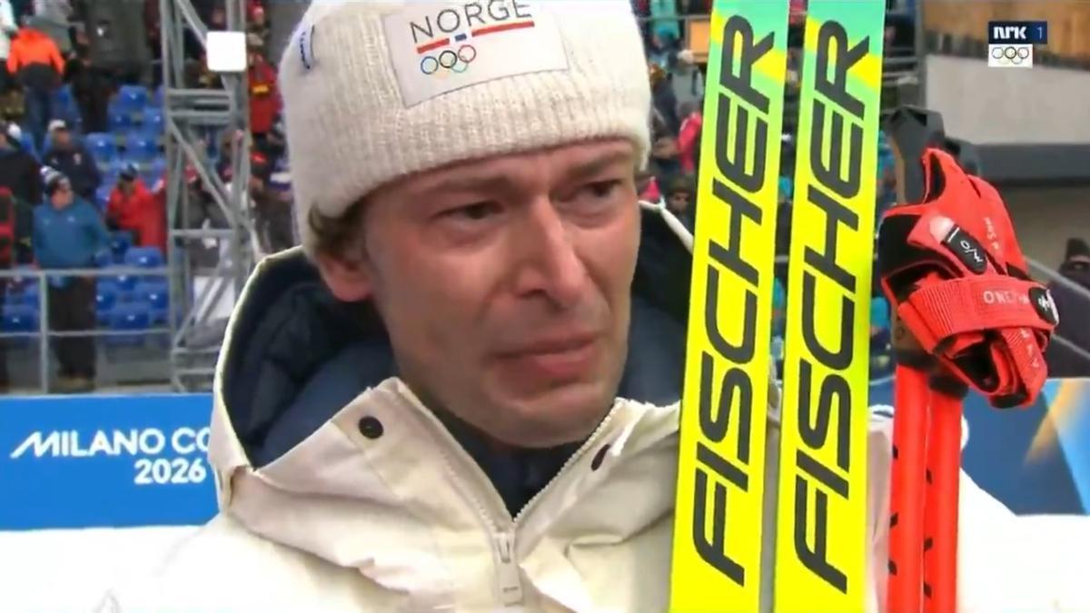 Sturla Holm Lægreid, confesando su infidelidad en televisión.