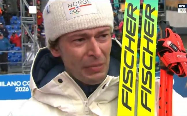 Sturla Holm Lægreid, confesando su infidelidad en televisión.