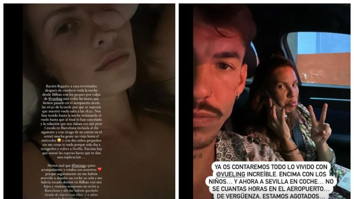 Jessica Bueno y Luitingo muestran su enfado con la aerolínea en stories