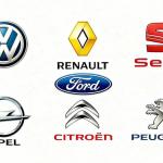 Los logos de las marcas más vendidas de coches de segunda mano.