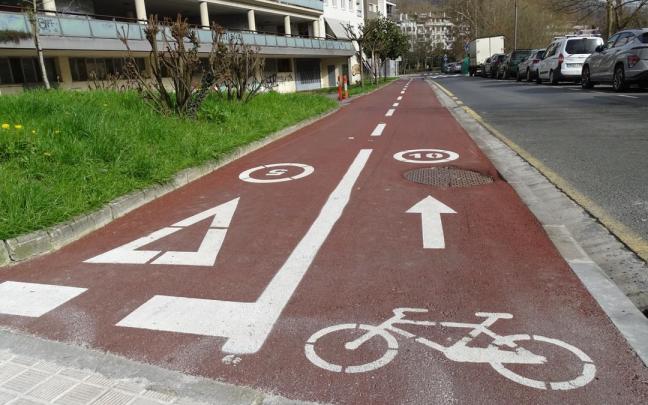 El nuevo tramo de carril bici de Ordizia.