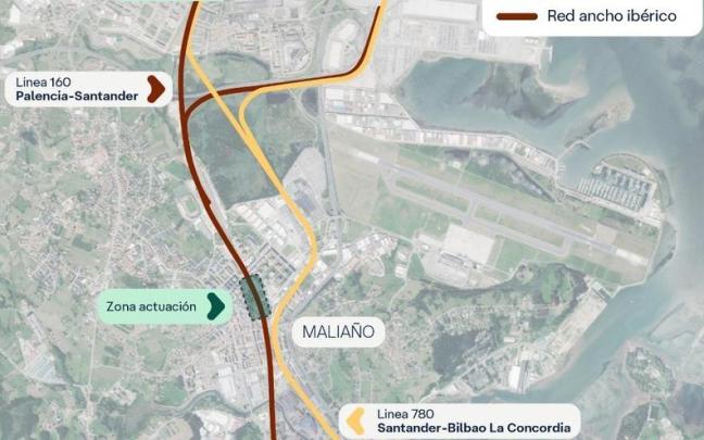 El Gobierno autoriza la firma del convenio para cubrir la vía del ferrocarril en Maliaño por 14 millones de euros