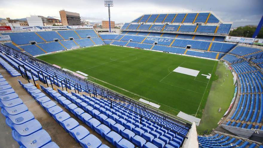 Panorámica del estadio Rico pérez, donde se diputa este jueves el Jove Español-Real Sociedad