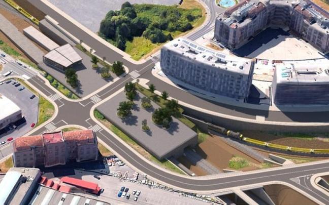 Infografía de la futura estación de Sarratu en Basauri