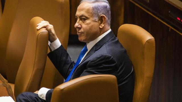 Netanyahu, en el Parlamento israelí.