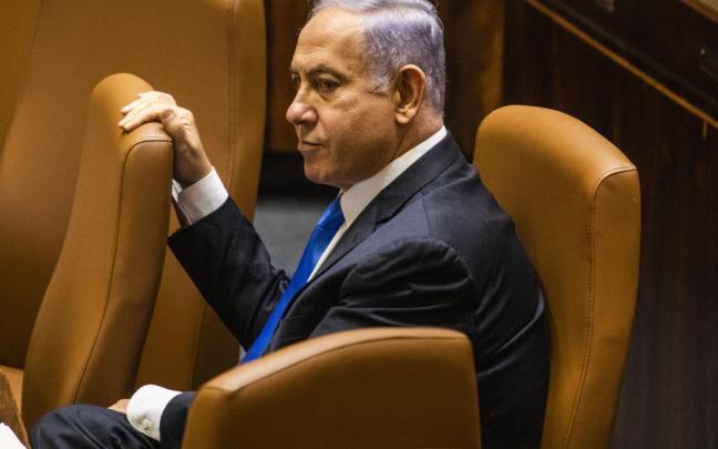 Netanyahu, en el Parlamento israelí.