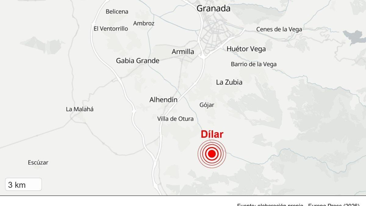 Seis terremotos, uno de intensidad 3,4, vuelven a hacer temblar la madrugada en Granada