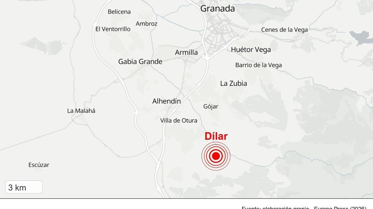 Seis terremotos, uno de intensidad 3,4, vuelven a hacer temblar la madrugada en Granada