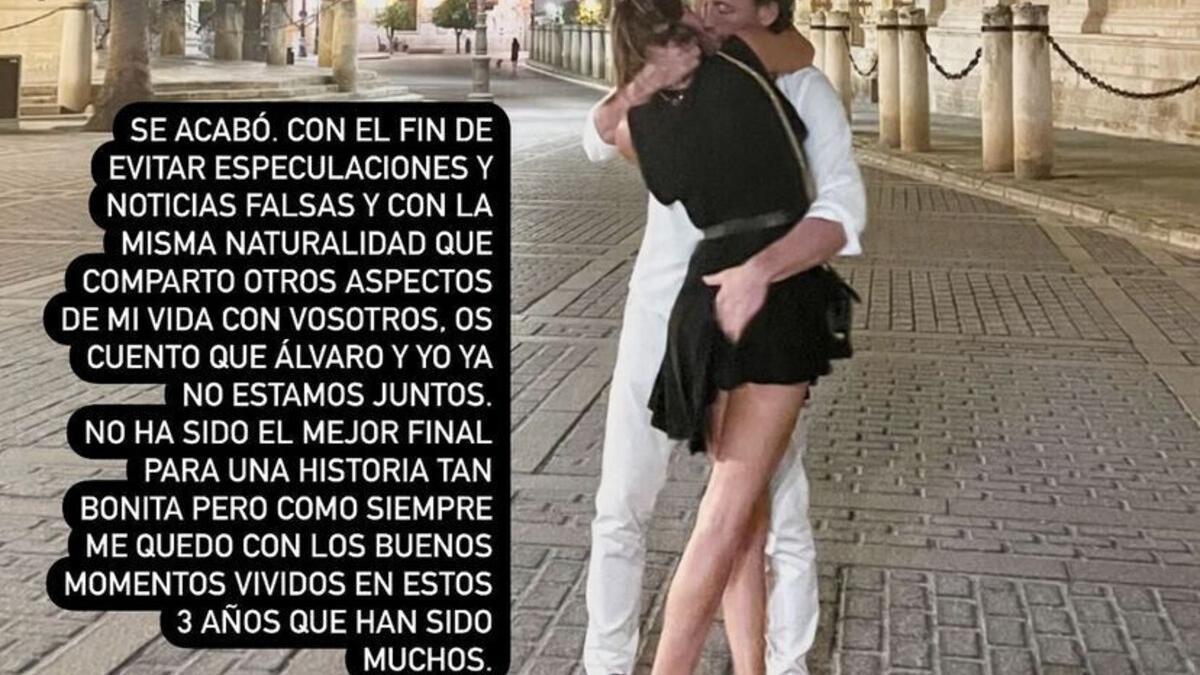 María José Suárez anuncia su ruptura con Álvaro Muñóz Escassi