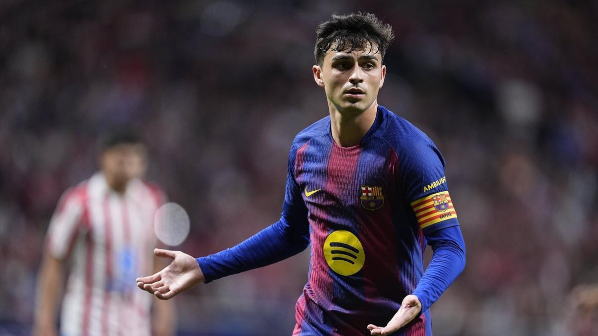 Pedri, el sábado ante el Atlético.
