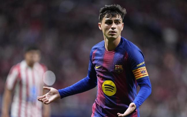 Pedri, el sábado ante el Atlético.