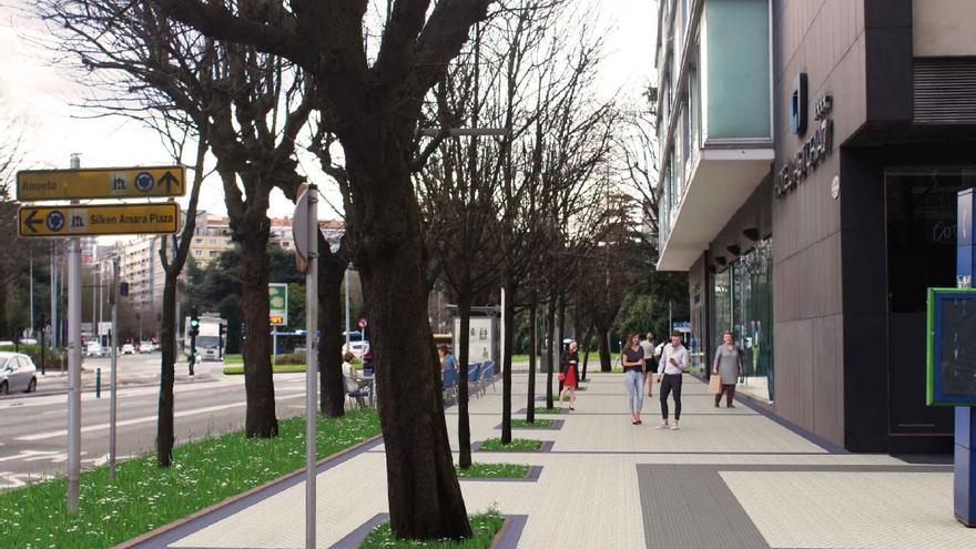 Imagen virtual de la avenida de Sancho el Sabio, junto al hotel Astoria.