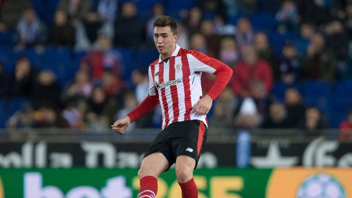 Aymeric Laporte en un partido con el Athletic