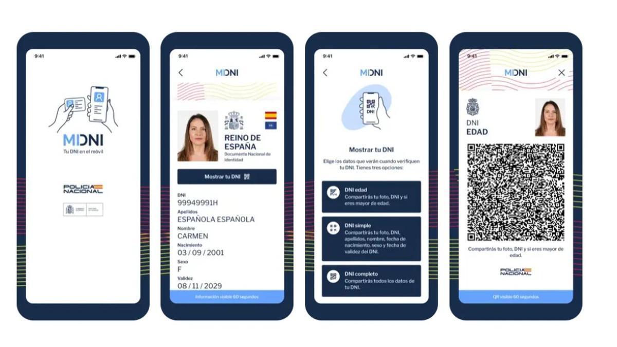 Vista de la app de MIDNI en un iphone.