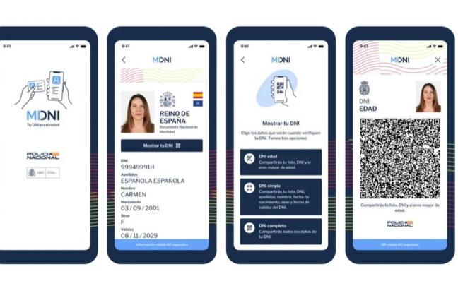 Vista de la app de MIDNI en un iphone.