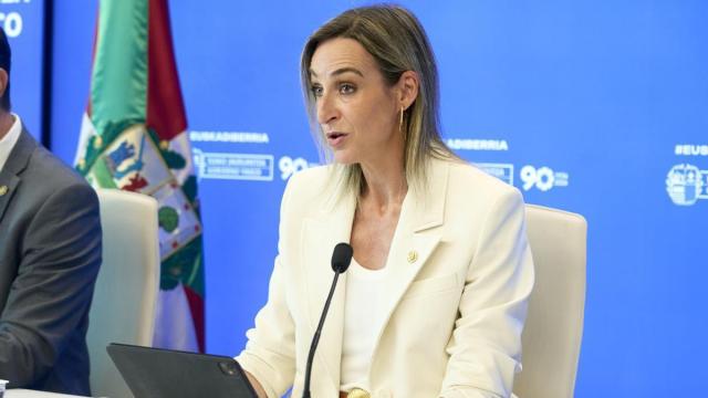 La portavoz del Ejecutivo vasco y consejera de Autogobierno, Maria Ubarretxena, este martes en la rueda de prensa posterior al Consejo