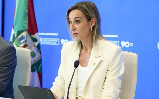 La portavoz del Ejecutivo vasco y consejera de Autogobierno, Maria Ubarretxena, este martes en la rueda de prensa posterior al Consejo