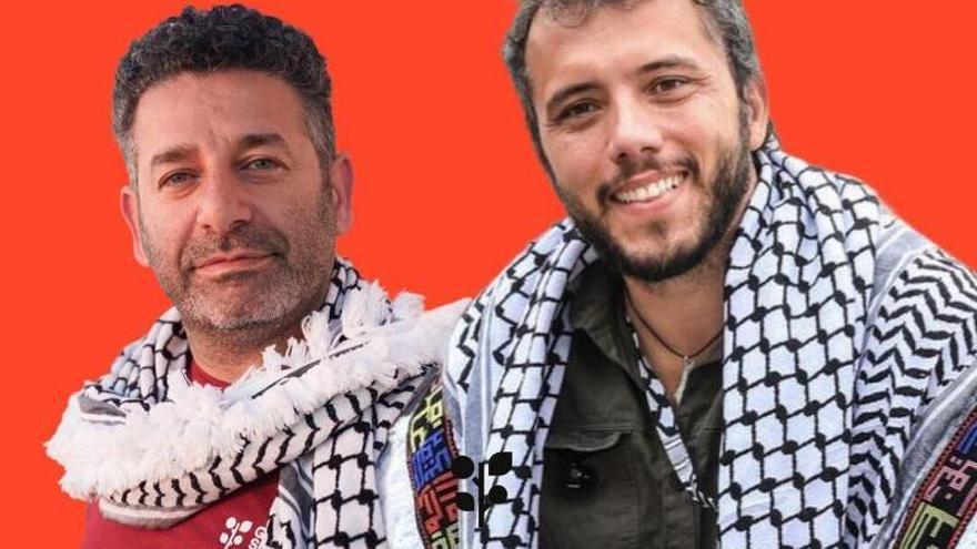 El activista brasileño Thiago Ávila y el español de origen palestino Saif Abukeshek.