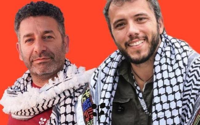 El activista brasileño Thiago Ávila y el español de origen palestino Saif Abukeshek.