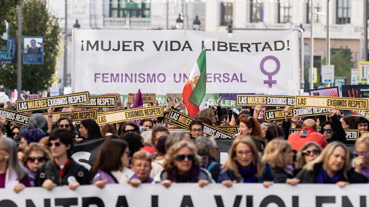 Una movilización contra la violencia machista.