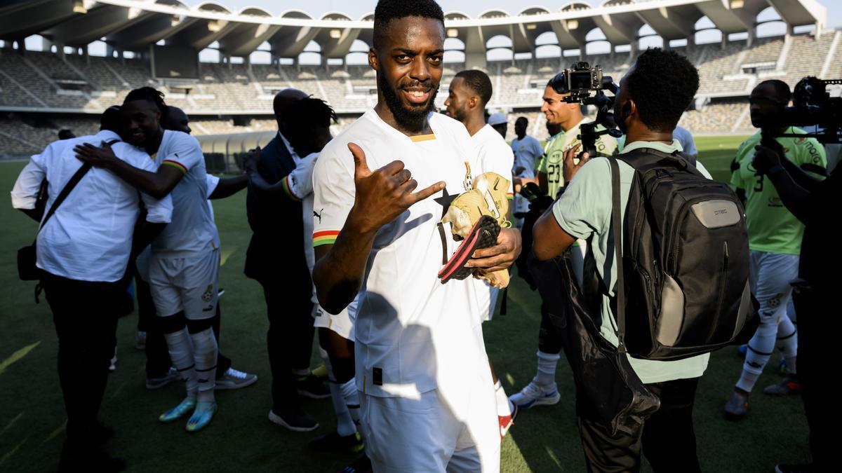 Iñaki Williams, con la camiseta de Ghana durante su participación en la Copa del Mundo.