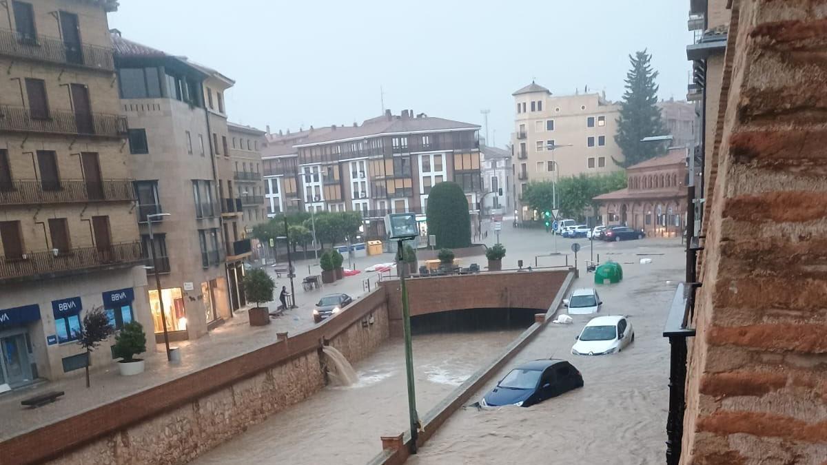 La dana inunda la localidad de Tarazona (Zaragoza).