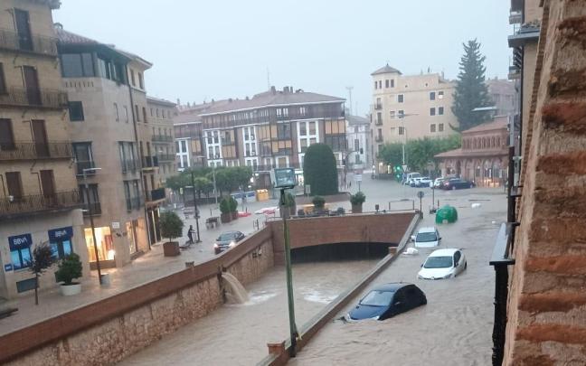 La dana inunda la localidad de Tarazona (Zaragoza).