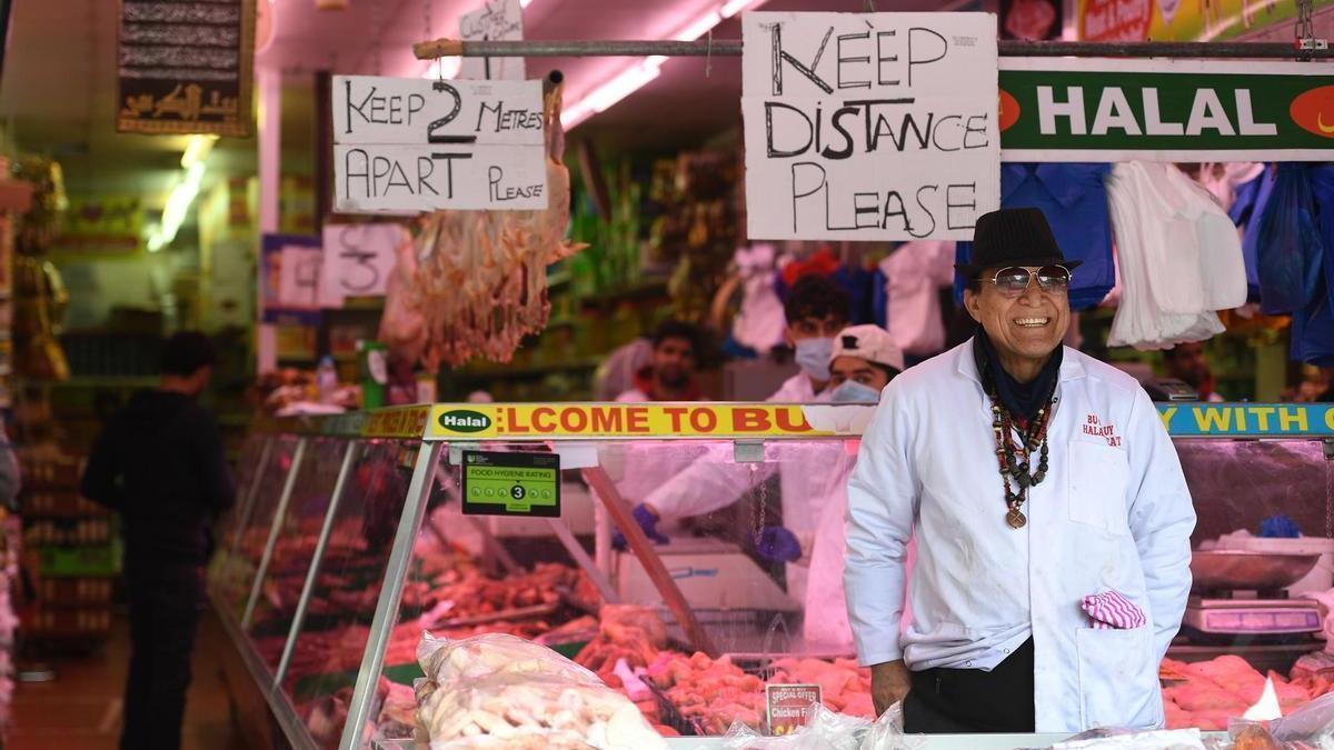 Imagen de archivo de una tienda de carne 'halal'.