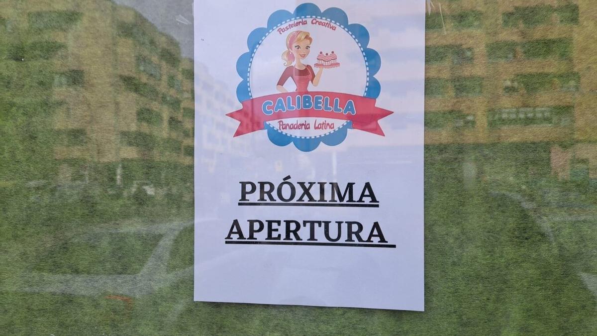 Cartel anunciador de la apertura de Calibella