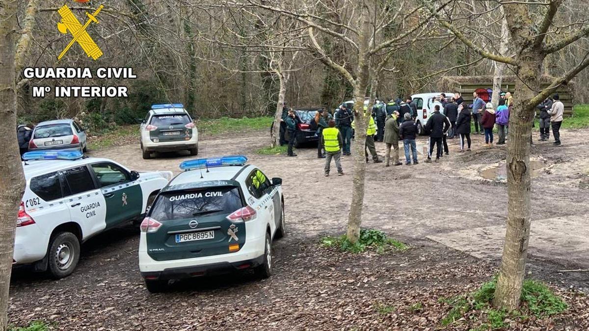 Imagen del dispositivo policial activado para localizar a joven desaparecida en Orbaneja del Castillo.