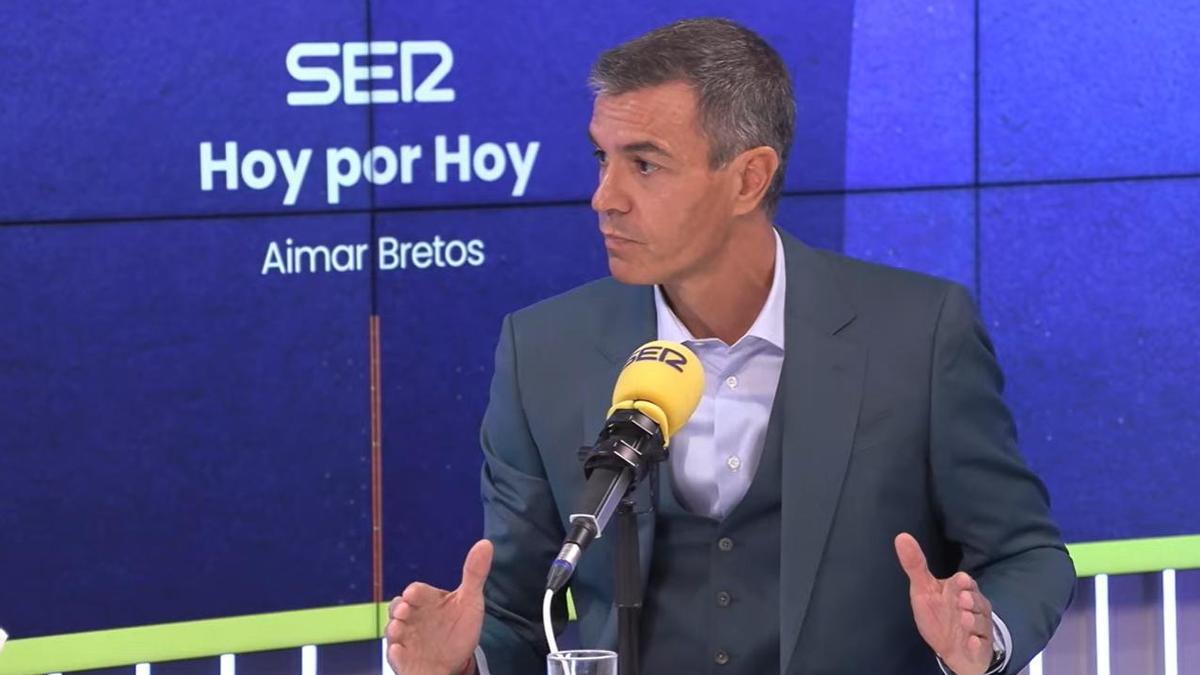 Pedro Sánchez, durante su entrevista en 'Hoy por hoy'.