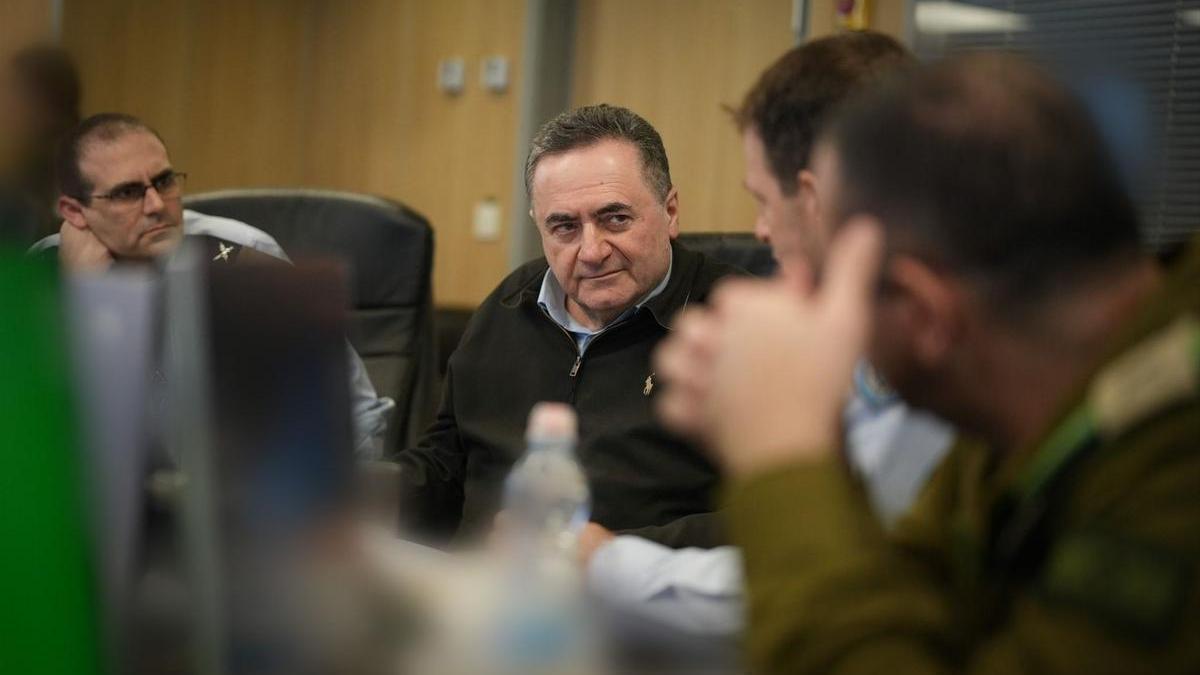 El ministro israelí de Defensa, Israel Katz, durante una reunión.