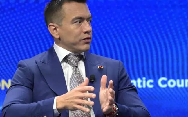 El presidente de Ecuador, Daniel Noboa, durante una entrevista.