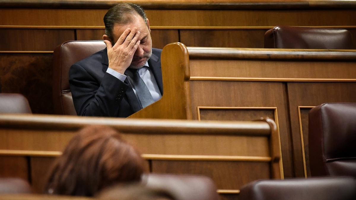 El exministro de Transportes José Luis Ábalos en el Congreso de los Diputados.