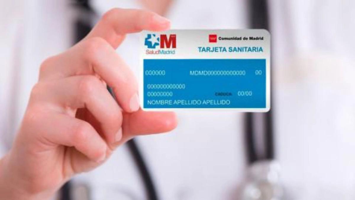 Tarjeta sanitaria de la Seguridad Social de la Comunidad de Madrid.
