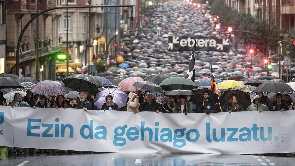 Imagen de la manifestación de Sare celebrada en Bilbao el pasado 10 de enero