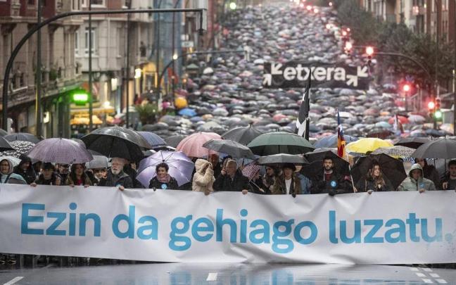 Imagen de la manifestación de Sare celebrada en Bilbao el pasado 10 de enero