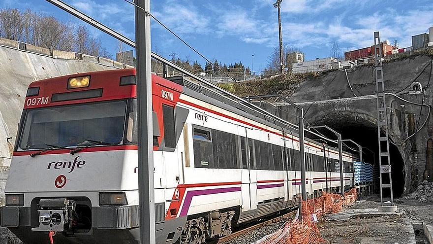 Obras del TAV a la altura de Irun, cerca de la frontera con Francia.