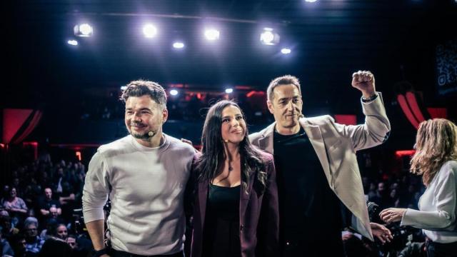 Gabriel Rufián, durante el acto del miércoles para presentar su frente de izquierdas.
