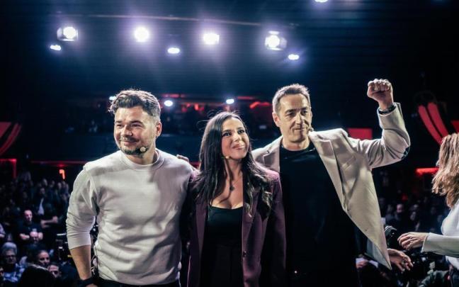 Gabriel Rufián, durante el acto del miércoles para presentar su frente de izquierdas.