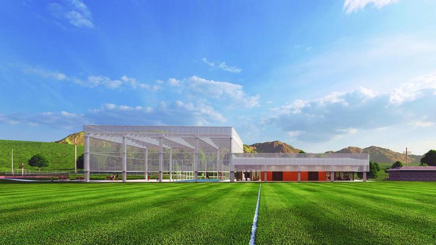 Infografía futuro polideportivo de Okondo