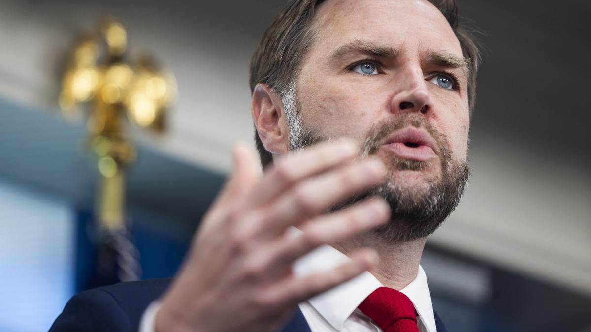JD Vance, durante su comparecencia.