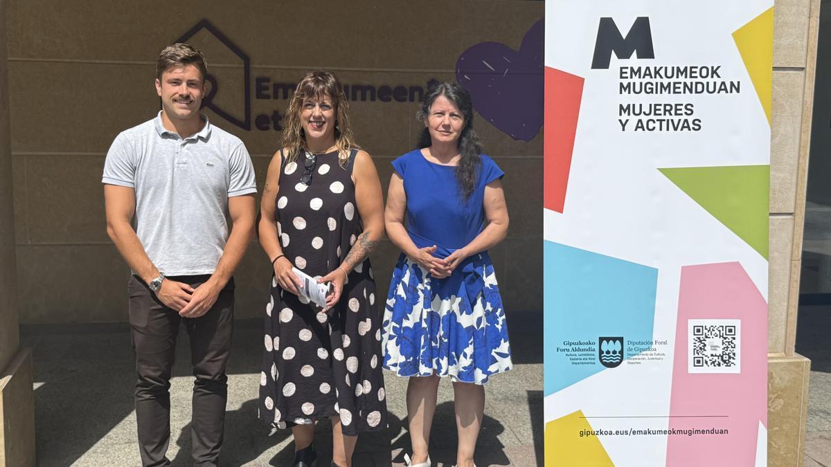 Inaxio Illarramendi, Goizane Álvarez y Gloria Vázquez en la presentación del Proyecto M Zarautz.