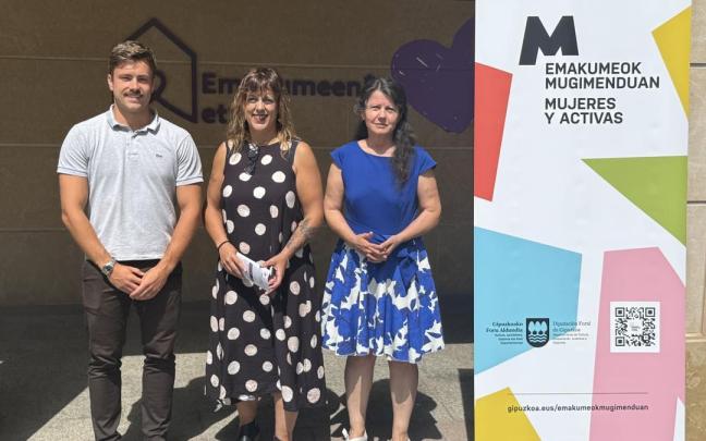 Inaxio Illarramendi, Goizane Álvarez y Gloria Vázquez en la presentación del Proyecto M Zarautz.